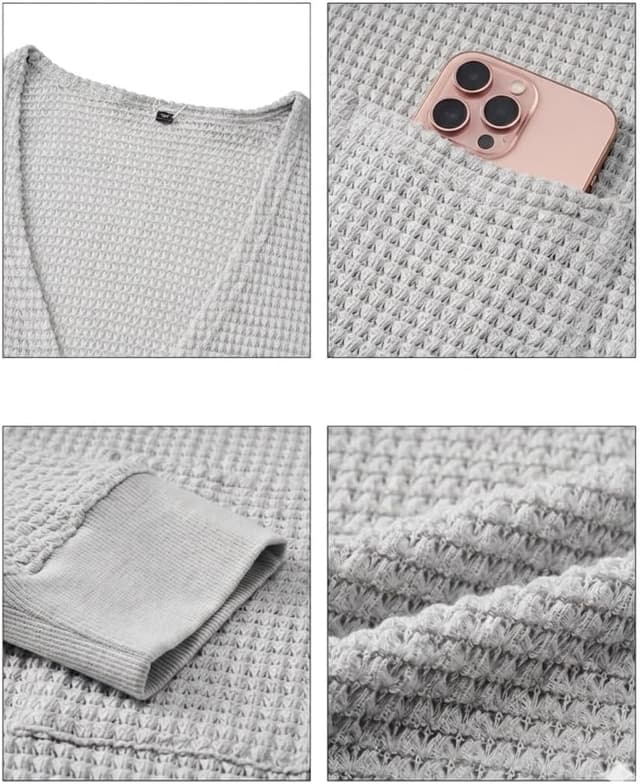 Detalle 2 de GLEENOD Strickjacke Cardigan Damen mit Taschen