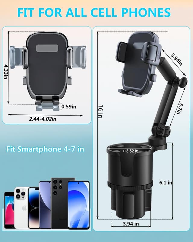 Thumbnail 4 de Cup Phone Holders 360° Adjustable 2.5-4"