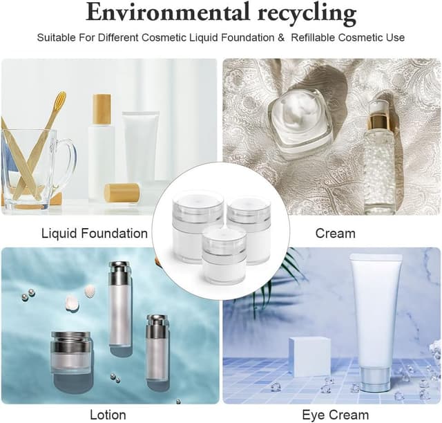 Thumbnail 6 de HOTUT Airless Pumpspender (3er-Set) – nachfüllbare Vakuum-Kosmetikbehälter mit Deckel für Reise & Zuhause