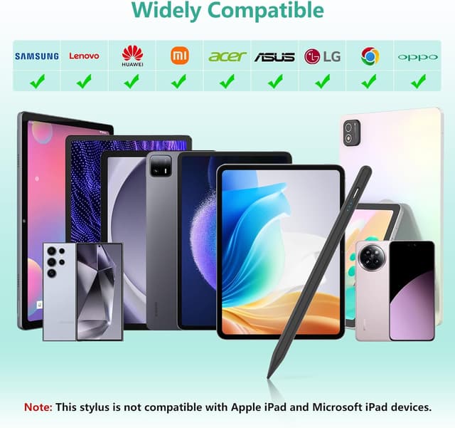 Detalle de TQQ Penna per Tablet 2.0 Stylus con sensibilità all’inclinazione e 5 punte di ricambio