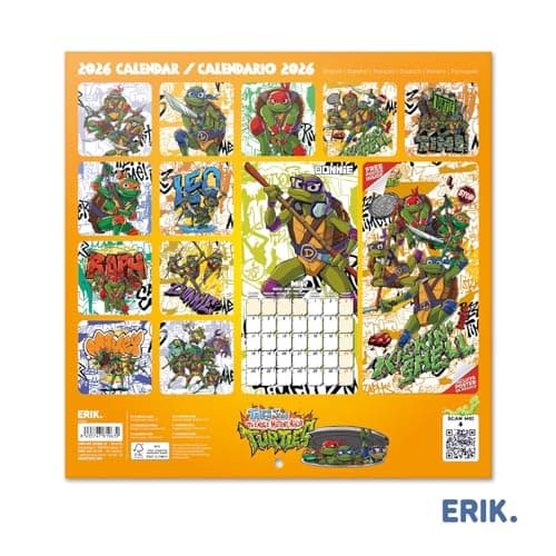 Detalle 2 de Grupo Erik Calendario 2026 Tortugas Ninja 30x30 cm 🗓