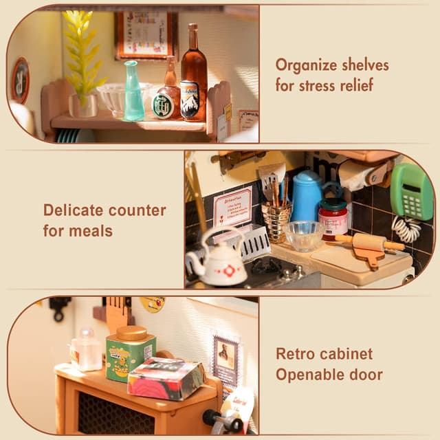 Detalle de Rolife Homey Kitchen DIY dollhouse kit