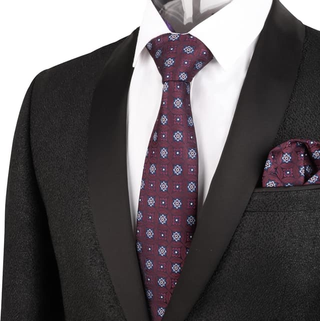 Detalle de Alizeal Mens Tie Set with Hanky, 8 x 150cm