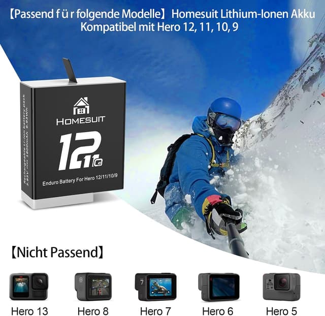 Thumbnail 1 de Homesuit Hero 12 1800mAh battery kit for GoPro