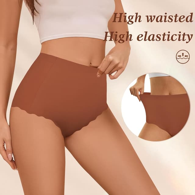 Detalle 2 de TDONE Seamless Knickers for Women (6-Pack) – breathable, high waisted briefs with no VPL