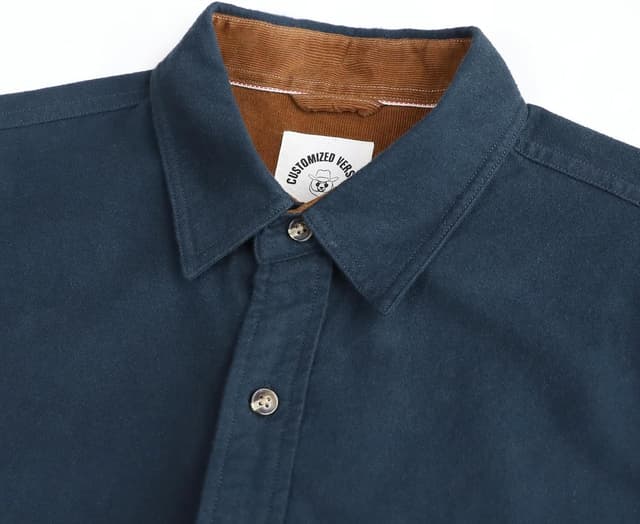 Detalle de Dubinik Flanellhemd Herren kariert mit Brusttasche – Langarm Button-Down im Regular Fit