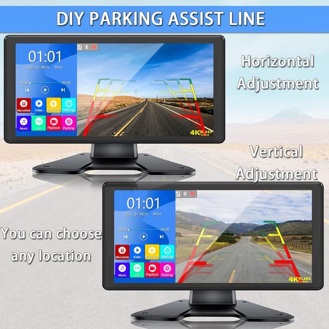 Detalle de RV Backup Camera System with 10.36” 4K 4-Split Monitor and 4 x 1080P Cameras