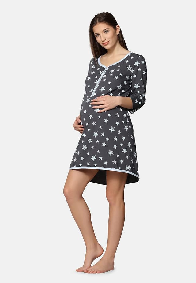 Detalle 2 de Chemise de nuit grossesse coton BE20-176