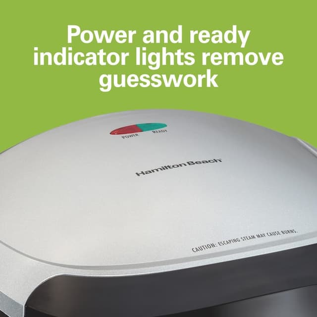 Thumbnail 6 de Hamilton Beach Electric Indoor Grill (25371) — 6-Serving, Nonstick Easy-Clean Plates, Floating Hinge