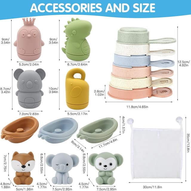 Detalle 2 de Giocattoli da bagno in silicone 1 2 3 4 anni