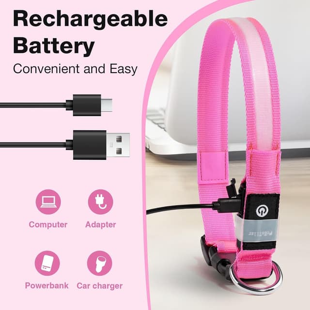 Thumbnail 2 de PcEoTllar Collier Lumineux Chien 7 couleurs