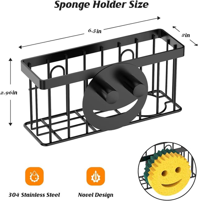 Detalle 2 de MURLONG Sponge Holder Smiley Face Sink Caddy 🧽