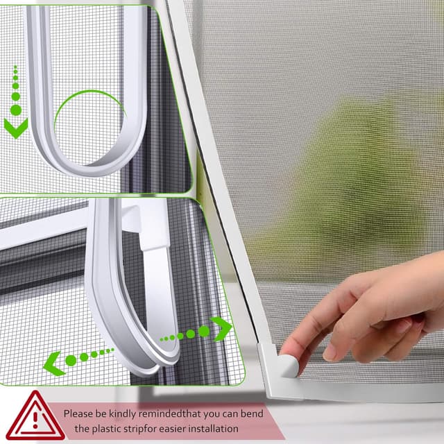 Detalle 2 de UtauHom Adjustable DIY Magnetic Fly Screen for Windows (White Frame, Grey Mesh) up to 120 x 110cm