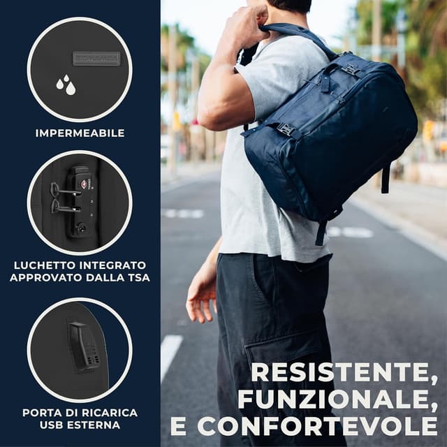 Detalle 2 de Zaino Bagaglio A Mano 40x20x25 20L Ryanair