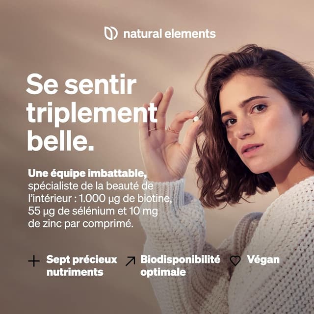 Detalle de Complexe Biotine 365 comprimés avec zinc 10 mg et sélénium 55 µg (1 an d’approvisionnement) — Vegan