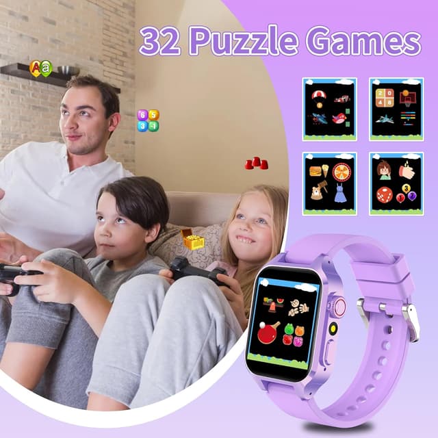 Detalle de Kids Smart Watch 32 Games & 3 Sport Modes – Habit Tracking, Class Mode, Camera & Learning Cards