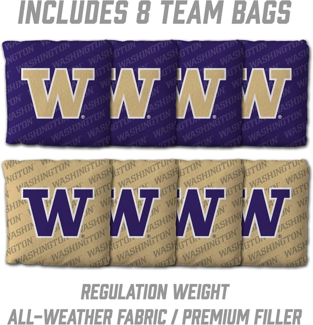 Detalle de YouTheFan NCAA 2’ x 3’ Wood Cornhole Game with Logo Bags