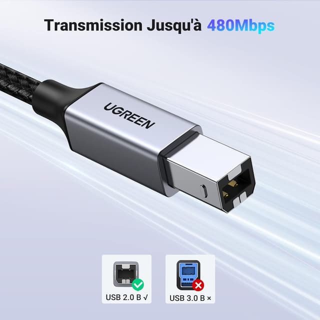 Thumbnail 2 de UGREEN Câble imprimante TB3 USB-C 2 m