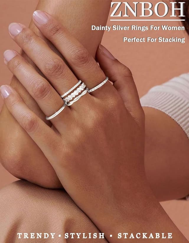 Detalle 2 de ZNBOH set anelli 5 pezzi zirconia