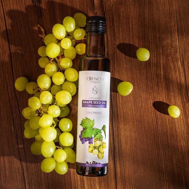 Detalle de Essences Bulgaria Bio-Traubenkernöl kaltgepresst (250 ml) – 100% naturrein, vegan