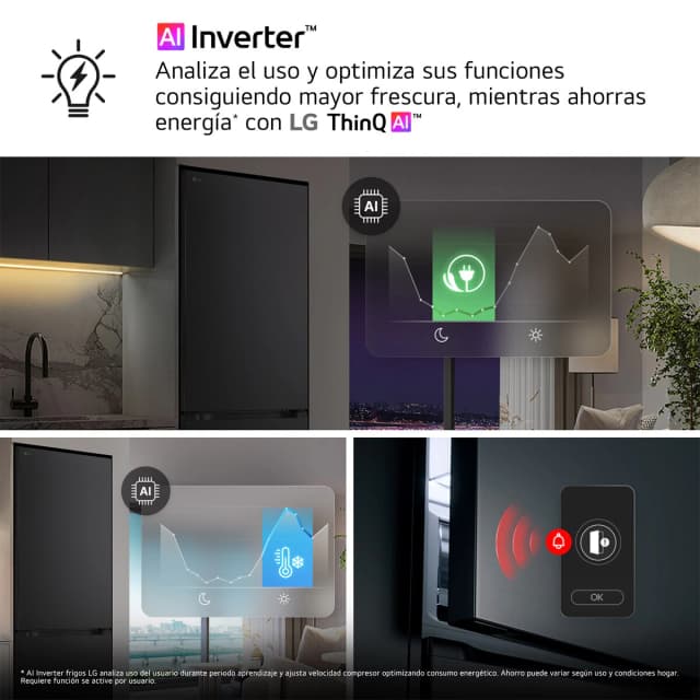 Detalle de LG GBBS726ASW frigorífico combi Total No Frost 375