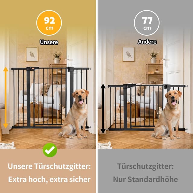 Detalle 2 de LAOYE Treppenschutzgitter Extra Hoch 92 cm