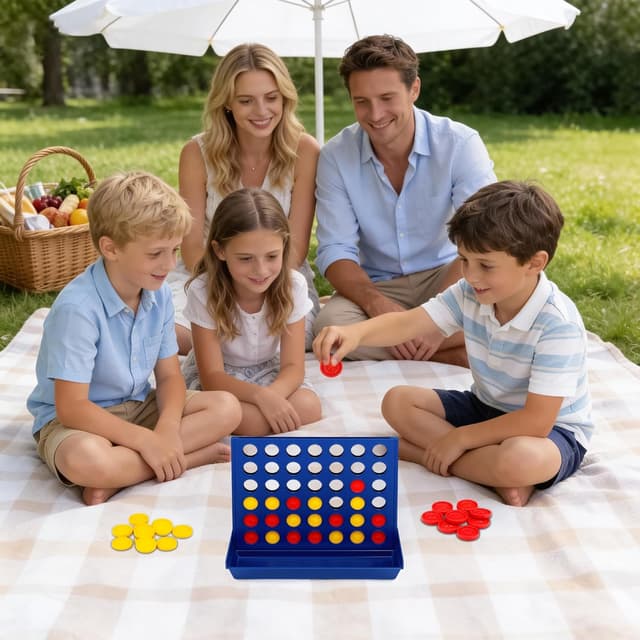 Detalle de VingaHouse 4 in einer Reihe Strategiespiel (2 Spieler) – Familienspiel ab 3+ Jahren, für Zuhause & Reisen