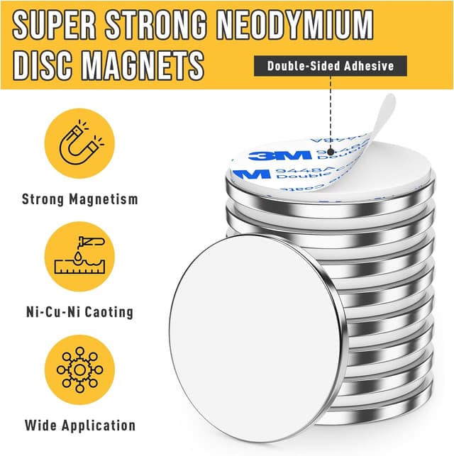 Thumbnail 2 de FINDMAG Strong Disc Magnets 0.98" x 0.08" 12 Pack