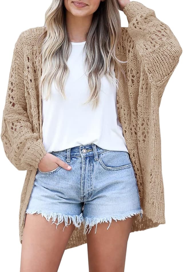 Detalle 2 de Ermonn Crochet Cardigan Oversized Kimono