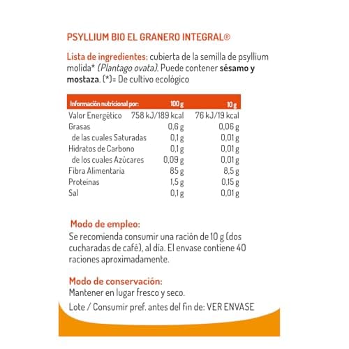 Thumbnail 1 de El Granero Integral Psyllium BIO 400 g