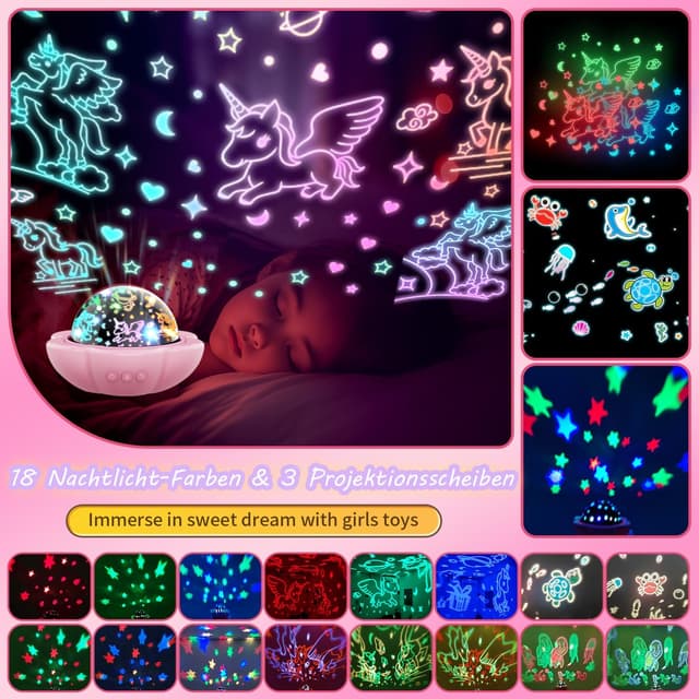 Detalle de Kinder Sternenhimmel-Projektor Einhorn 108 Lichtkombinationen