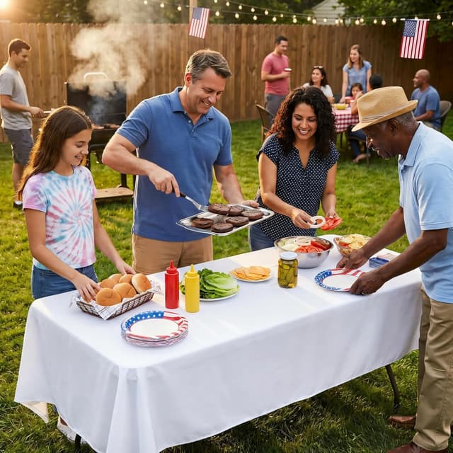 Detalle de 8 Pack White Table Cloth 60 x 126 Inch Rectangular Tablecloths for 8-Foot Tables