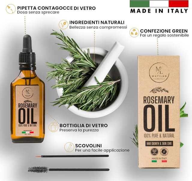 Detalle 2 de Olio di rosmarino capelli 100% vegetale