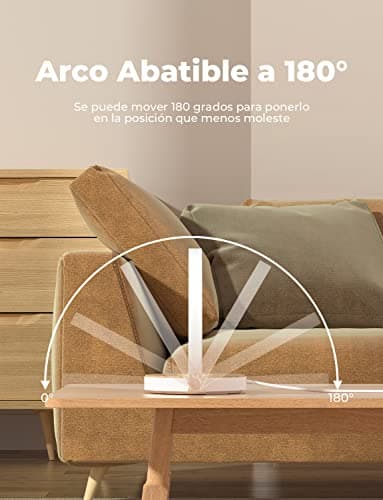 Detalle 2 de VOSFEEL lámpara de mesita de noche táctil con regulador en 3 niveles y cargador inalámbrico