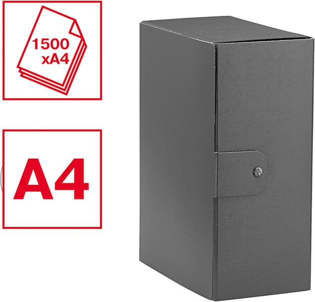 Detalle de Esselte C35 Eurobox cartella progetti 25x35 cm con bottone, dorso 15 cm, blu (confezione da 5)