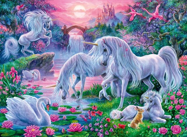 Detalle 2 de Ravensburger Puzzle 2x300 Pezzi Unicorni (2 puzzle da 300) per bambini 9+ | 49 x 36 cm