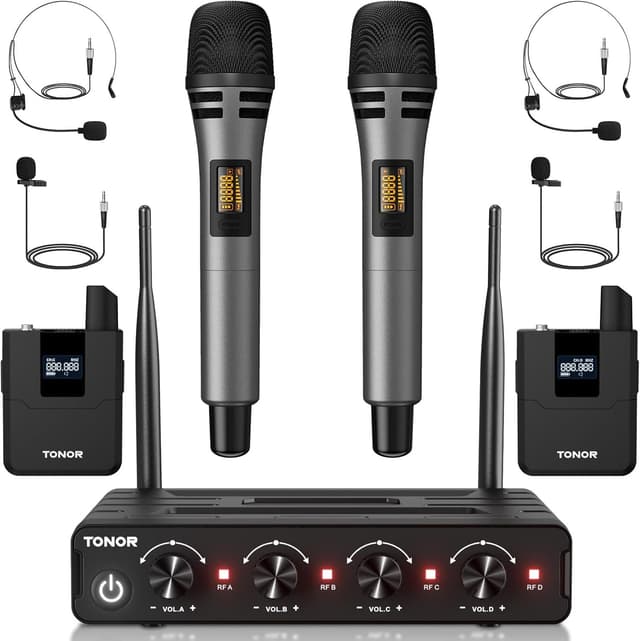 Detalle de TONOR Wireless Microphone System 200ft Range
