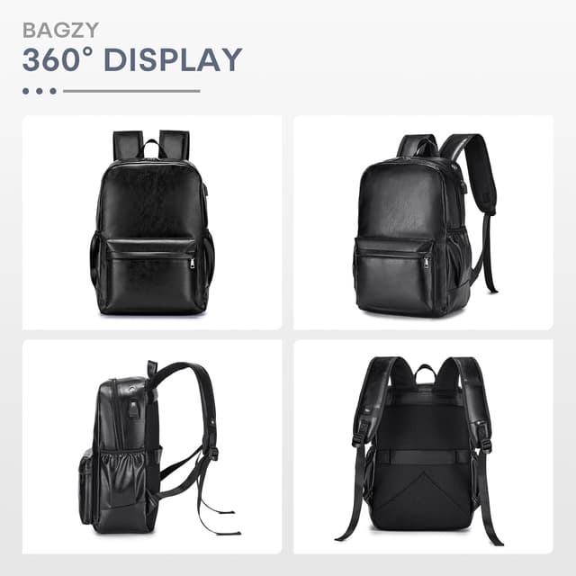 Thumbnail 6 de BAGZY Laptop Backpack for Men (15.6-inch) Waterproof Travel Bag with USB Port, 40x30x15 cm