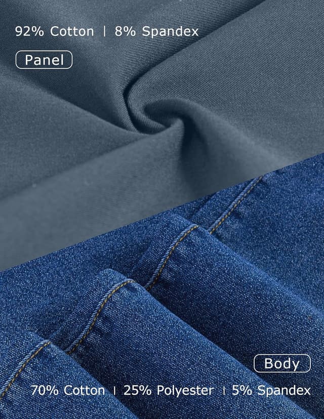 Detalle de Fitglam Women’s Over-Belly Maternity Shorts with Pockets (Denim Stretch)