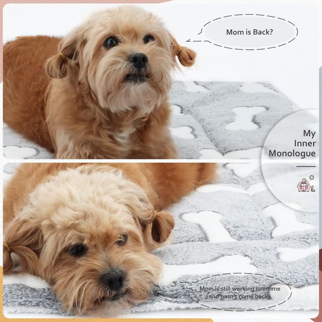 Detalle 1 de LY4U Small Dog Bed Mattress – soft warm plush, machine washable, easy-care pet mat (17.7” x 25.6”)