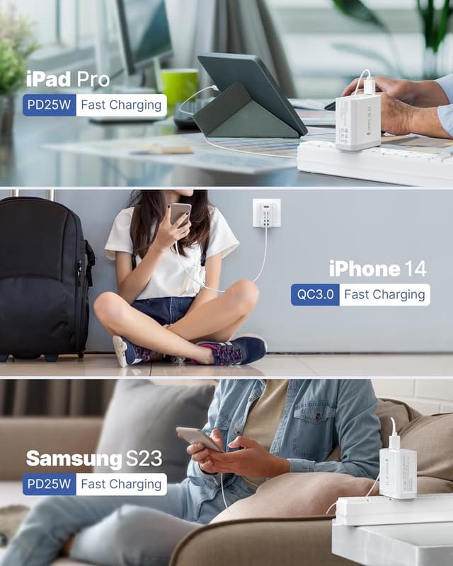 Detalle 2 de USB C Plug 6‑Port 40W Multi USB Charger