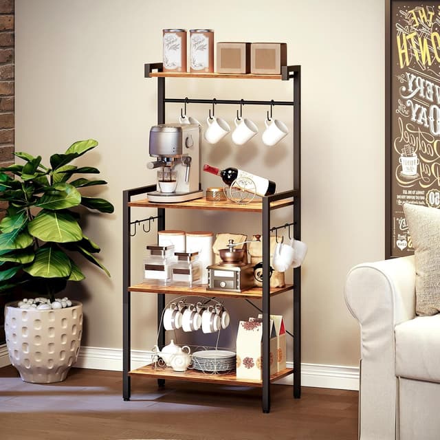 Detalle 2 de HOOBRO BF04HB01 4-Tier Kitchen Bakers Rack 🍽