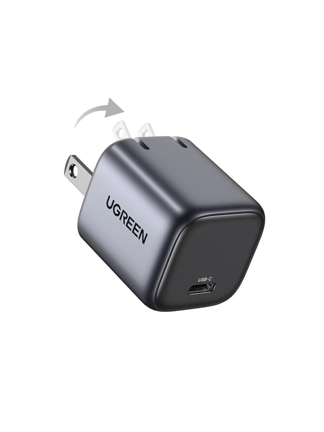 Detalle de UGREEN Nexode 30W USB-C Wall Charger (GaN, Foldable Plug, PPS) for iPhone & Galaxy & MacBook Air, Black