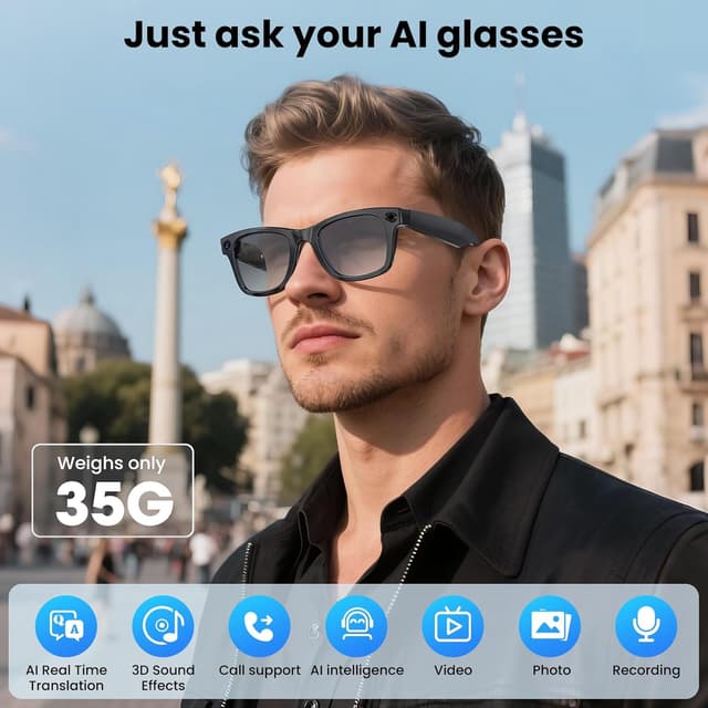 Detalle 2 de Mingtawn AI Smart Glasses 4K HD-Kamera – smarte Kamera-Brille mit Videoaufzeichnung
