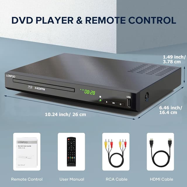 Thumbnail 5 de Blu-ray Player für Fernseher 1080p HD mit USB ⌚?