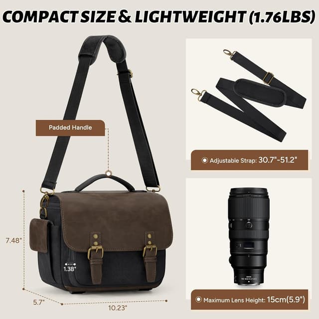 Detalle de RAINSMORE Camera Bag, Small 26 cm sling