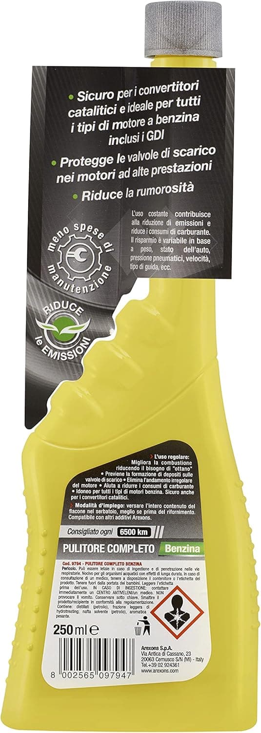 Detalle 2 de Arexons Additivo Pulitore Completo per Sistema di Alimentazione Benzina da 250 ml