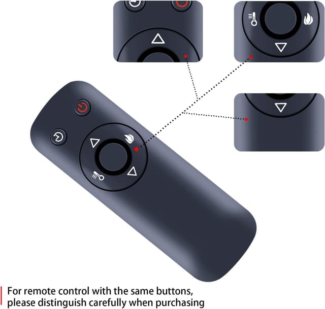 Detalle de TCNOUMT remote for electric fire heater