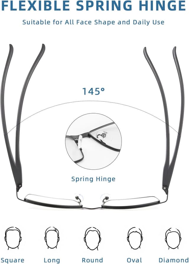 Thumbnail 5 de JM 5 Pack Rectangular Reading Glasses, Spring Hinge 👓