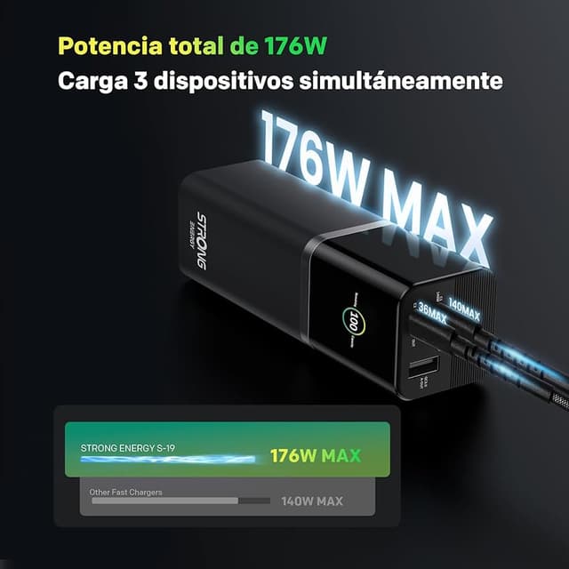 Detalle 2 de STRONG S-19 Batería externa 12.000 mAh con PD 140W